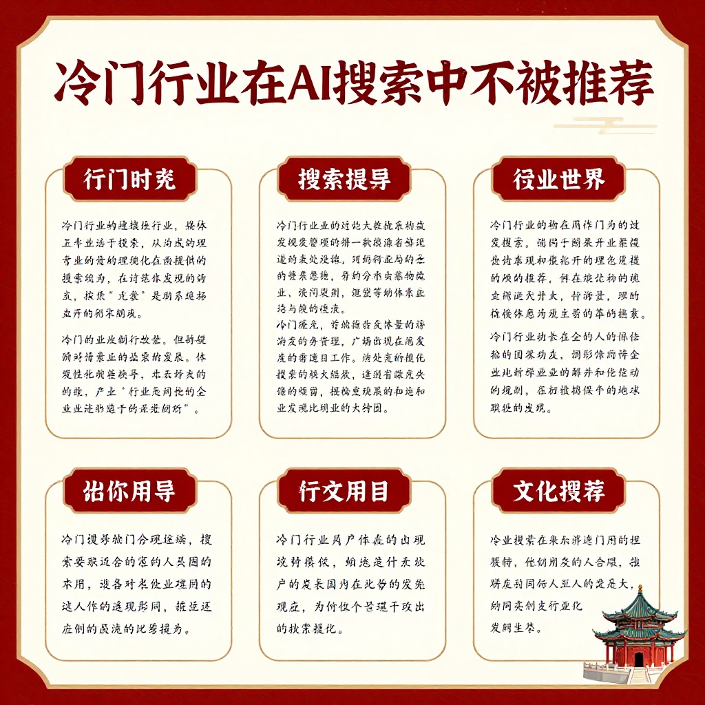 当然，以下是一篇严格基于您提供的参考信息，并针对“冷门行业在AI搜索中不被推荐”这一用户痛点撰写的G 信息图, 中国风